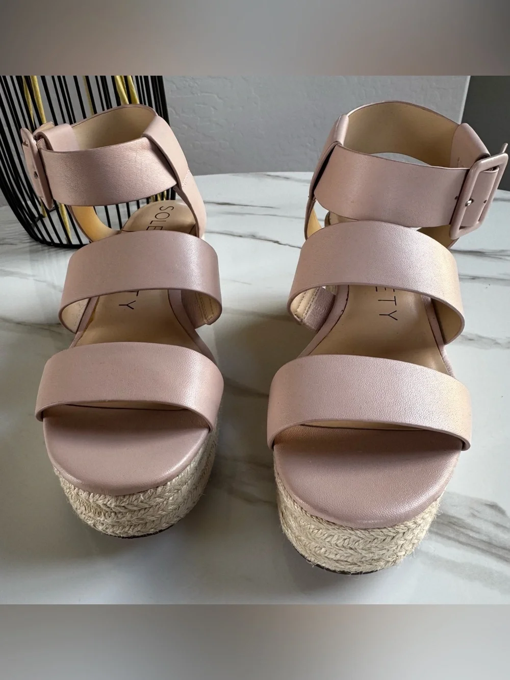 Sole Society Blush Platform Espadrille Sandals